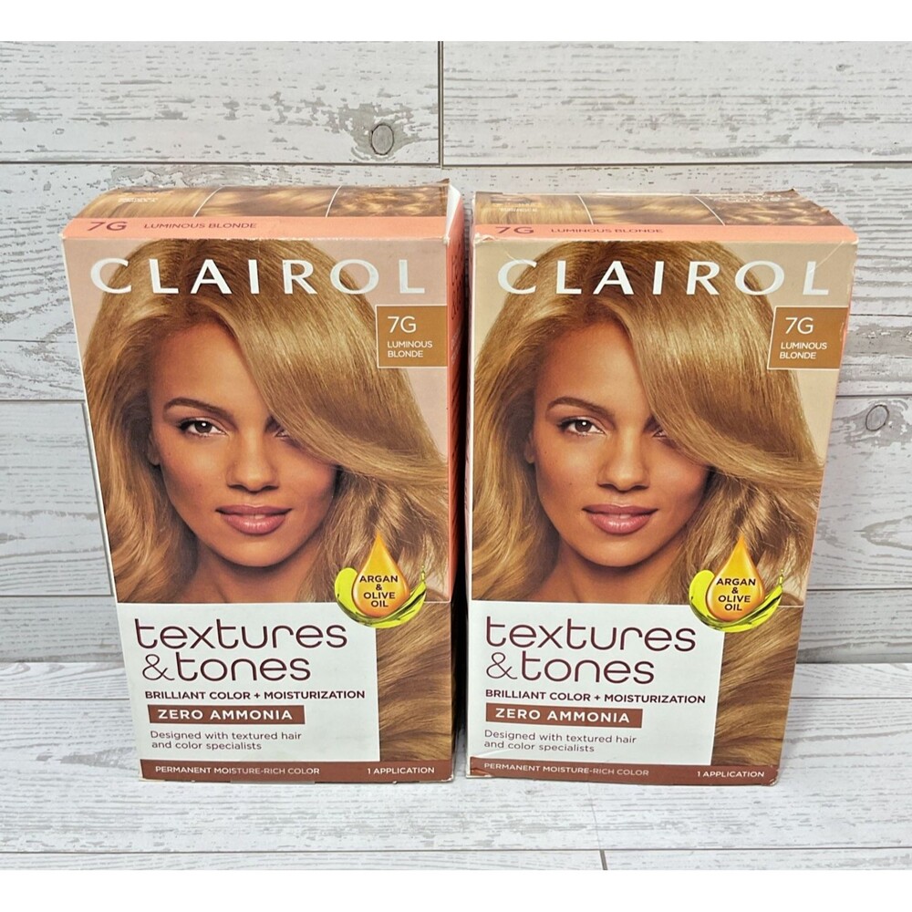 2 Pack Clairol Textures & Tones Hair Color 7G Luminous Blonde New